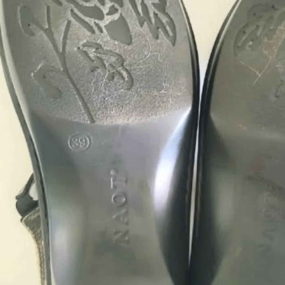 39 NAOT Faso Leather Metallic Metal Slingback Open Toe Sandal Shoe Women 8 8.5